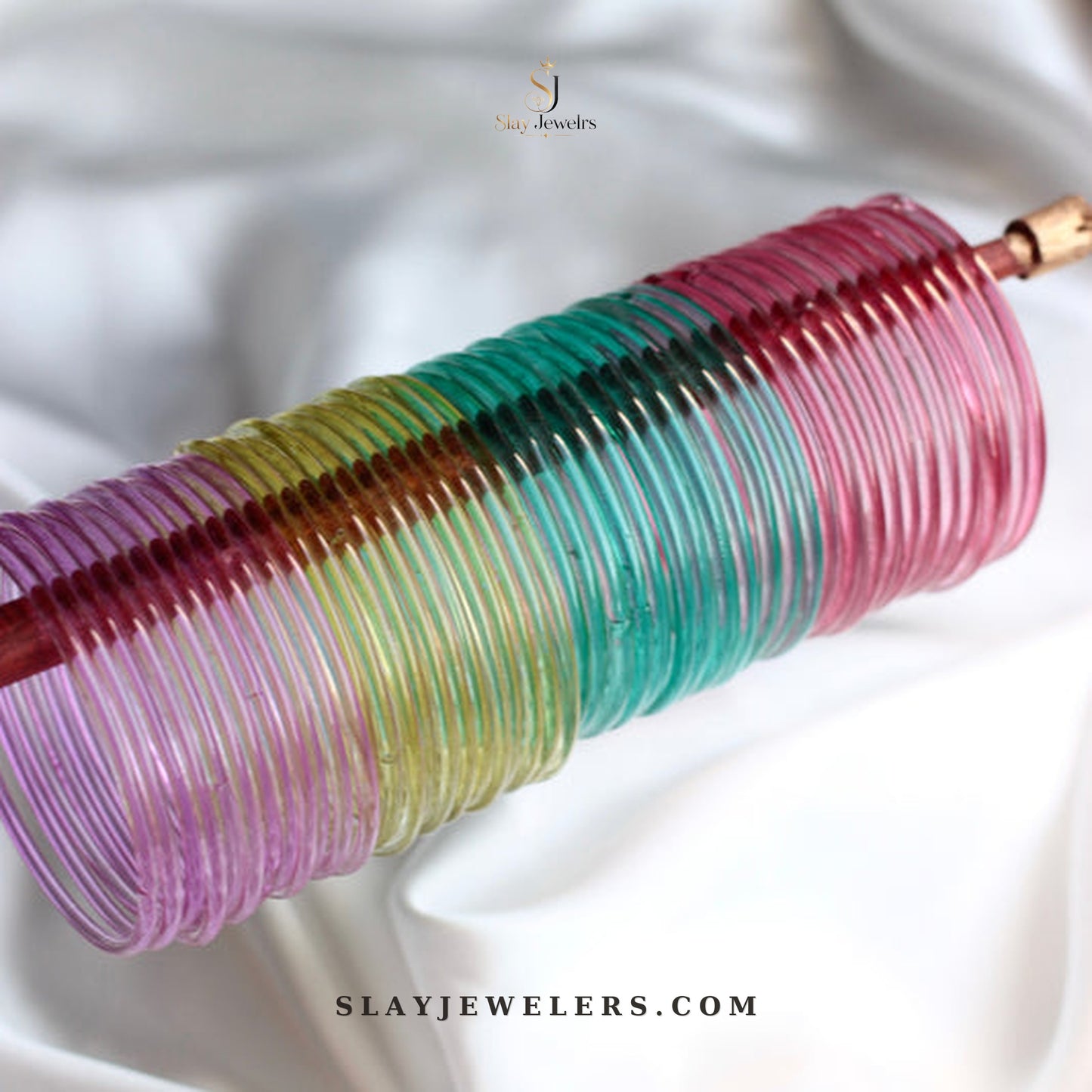 Sorbet rainbow jelly bangle stack — Slay Jewelers